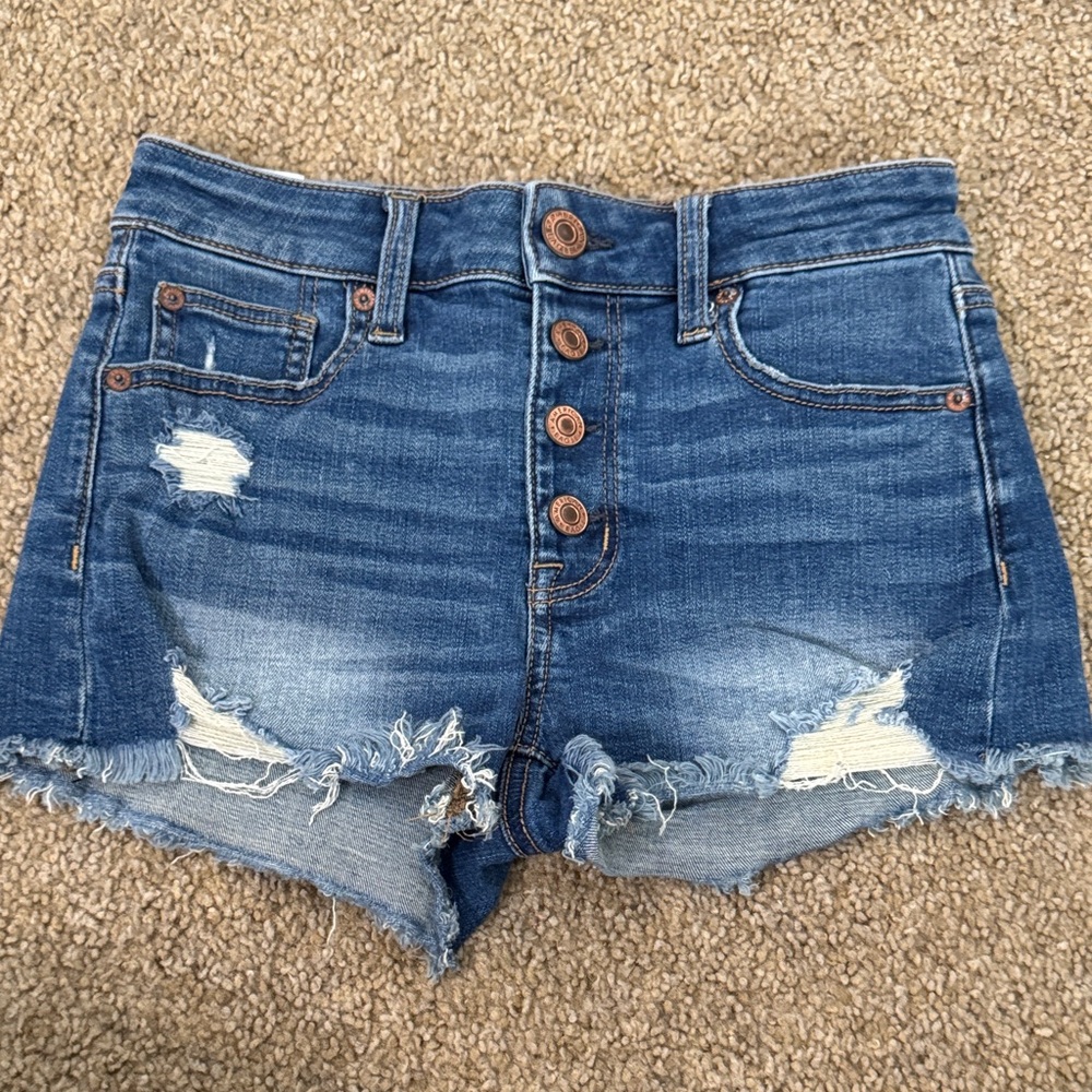 American Eagle Outfitters Black High Waist Denim Shorts